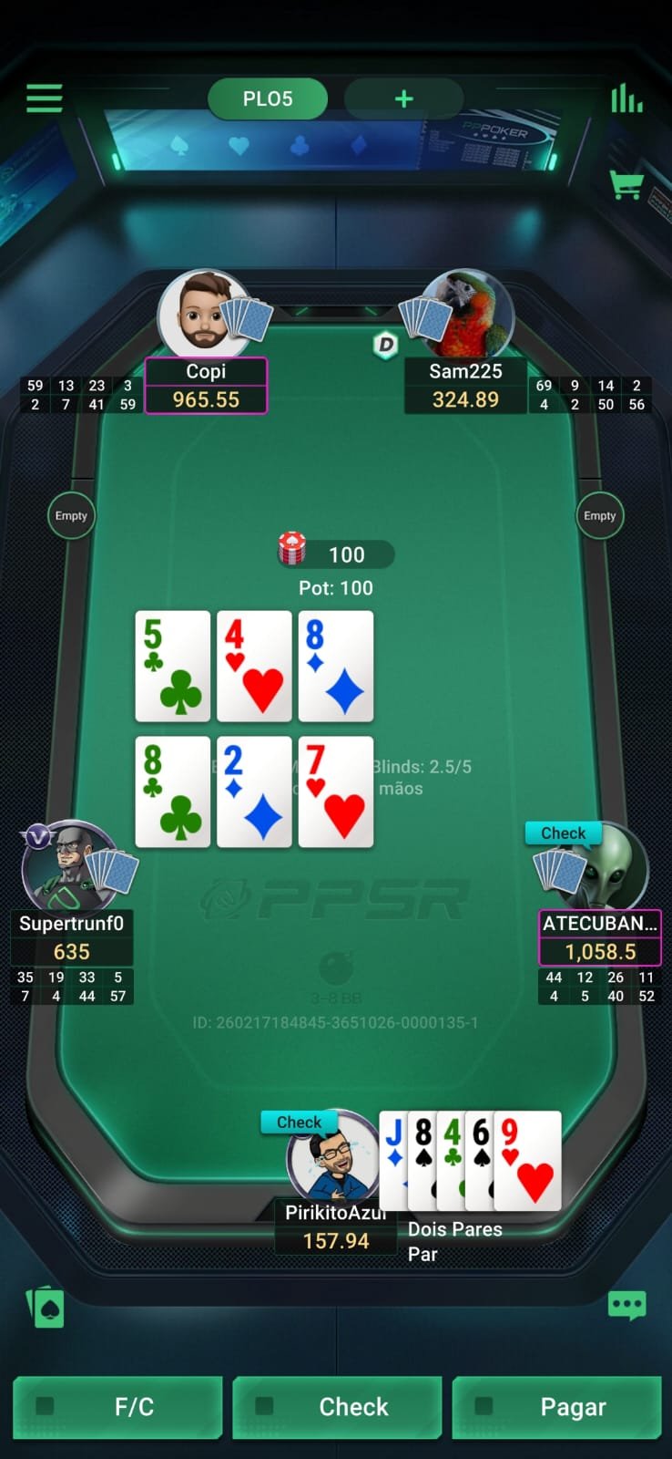 Mesa de Poker Ativa PLO5